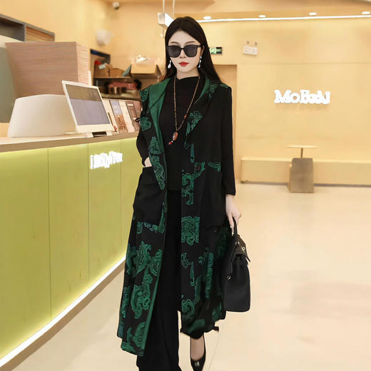 丁摩 秋季新款大码复古时尚连帽百搭马甲优雅阔太太宽松减龄马夹女4ZF-75325 商品图1