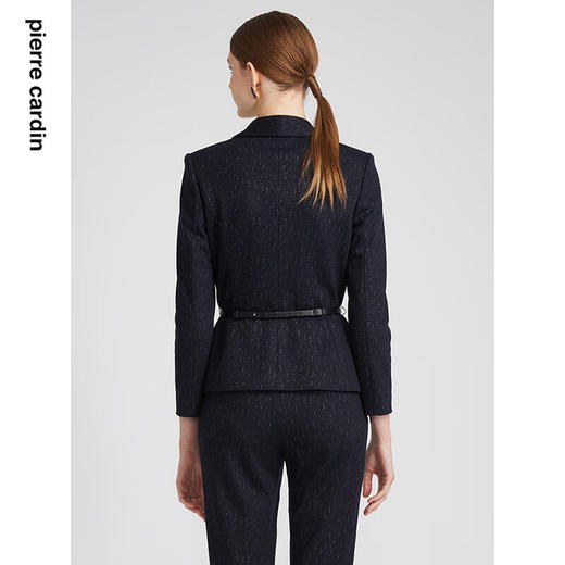 皮尔卡丹女装短外套修身设计感蓝色复古通勤上衣外套P2402U2944L5
 商品图2