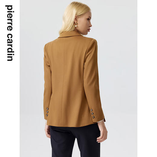皮尔卡丹女装西装春秋深驼色一粒扣通勤羊毛西服上衣P2341U2930M0
 商品图2