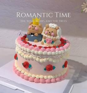 纪念日-结婚/订婚-奶油霜卡通蛋糕