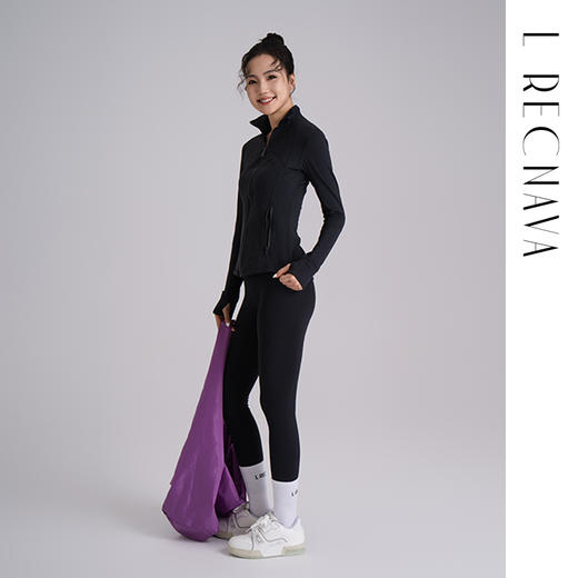 【高弹面料】修身拉链后背隐藏镂空外套 全拉链方便穿脱 收腰显瘦 两侧拉链口袋 抗起球 不掉色 商品图7