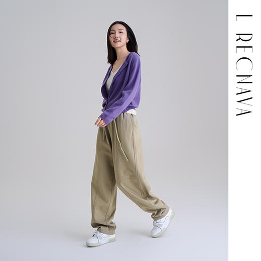 【天丝+棉】加薄绒 麻花腰绳休闲直筒裤 有裤型无腿型显高显瘦阔腿裤 商品图5