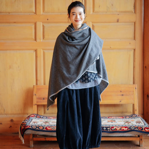 绽放旅行女装091朵/羊毛提花*V领叠穿复古文艺感保暖短马甲 商品图2