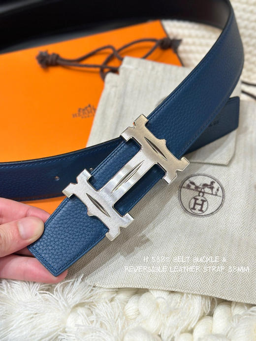 秋冬特惠💰350 【爱马仕】男士腰带 H 5382 BELT BUCKLE & REVERSIBLE LEATHER STRAP 带身宽3.8cm 商品图4