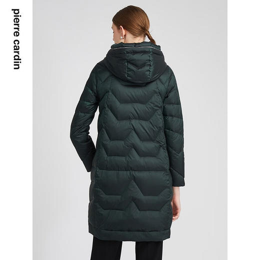 皮尔卡丹女装羽绒服中长款连帽白鸭绒保暖通勤外套P2493Y2405G2
 商品图3