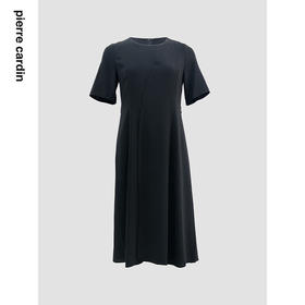 皮尔卡丹女装连衣裙经典赫本风通勤百搭修身小黑裙C42DS26B0

