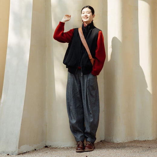 绽放旅行女装544朵/秋冬宽松舒适拼接无袖立领鹅绒轻便羽绒马甲 商品图2