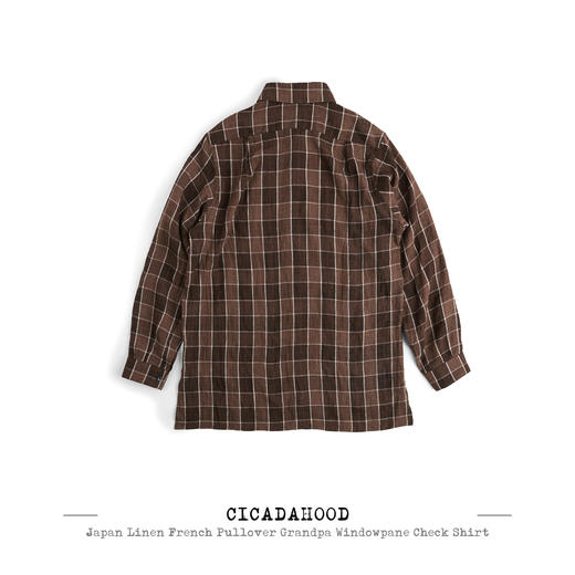 Cicadahood日本亚麻法式套头格纹衬衫 男女款 商品图2