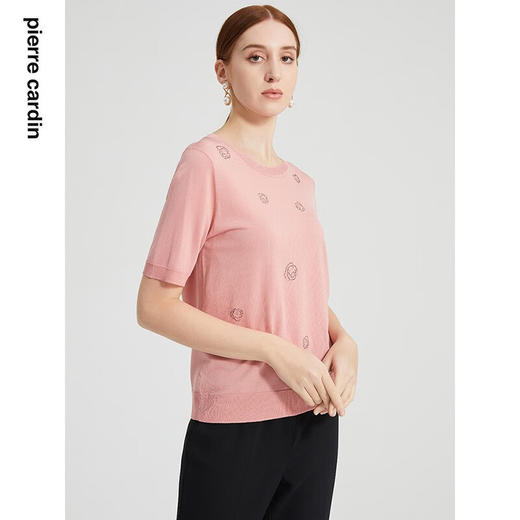 皮尔卡丹女装夏季新款简约柔美淑女针织衫P2299K2213F0
 商品图2