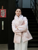 盛唐牡丹|银粉色冠乐绉蝶恋花棉服 (配围巾) 商品缩略图2