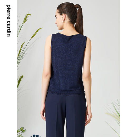 皮尔卡丹女装针织衫提花无袖圆领通勤百搭打底衫内搭P3199K3161N0
 商品图2