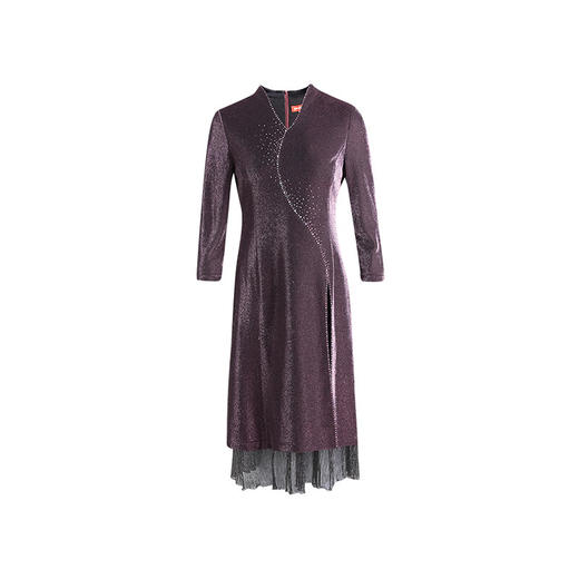 皮尔卡丹女装春季新款高端宴会礼服紫色连衣裙P3141E3034Z0
 商品图4