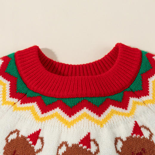 贝怡童装儿童针织毛衣套头2024新款秋冬装圣诞节新年男女童上衣ZB3DS062 商品图5