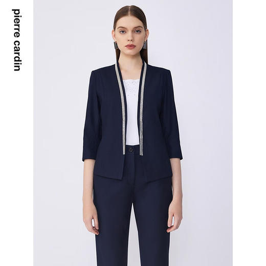 皮尔卡丹女装夏季新款通勤简约修身职业西服上衣C32UL003
 商品图0