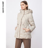 皮尔卡丹女装羽绒服冬季新款浅米色收腰连帽鸭绒外套P3493Y3404M1
 商品缩略图4