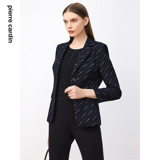 皮尔卡丹女装西装羊毛复古花色时尚通勤干练西服外套P3430U3966N0
 商品图3