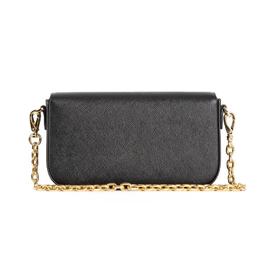 PRADA 普拉达 女士 Saffiano皮革 珐琅金属三角形徽标迷你单肩包 黑色 1BD356 NZV F0002 OOO 商品图3