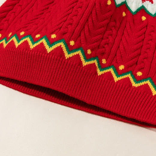 贝怡童装儿童针织毛衣套头2024新款秋冬装圣诞节新年男女童上衣ZB3DS062 商品图8