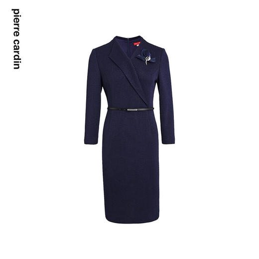 皮尔卡丹女装连衣裙轻商务修身秋季通勤收腰连衣裙P2313E2915N0 商品图4
