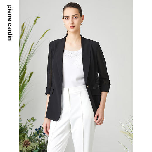 皮尔卡丹女装时尚都市OL风简约通勤修身一粒扣西服P3213U3074B0
 商品图2