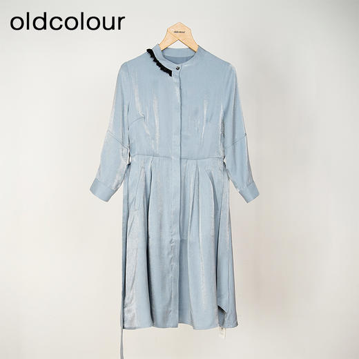 oldcolour春秋款气质百搭收腰显瘦长袖连衣裙女GL32103820 商品图1