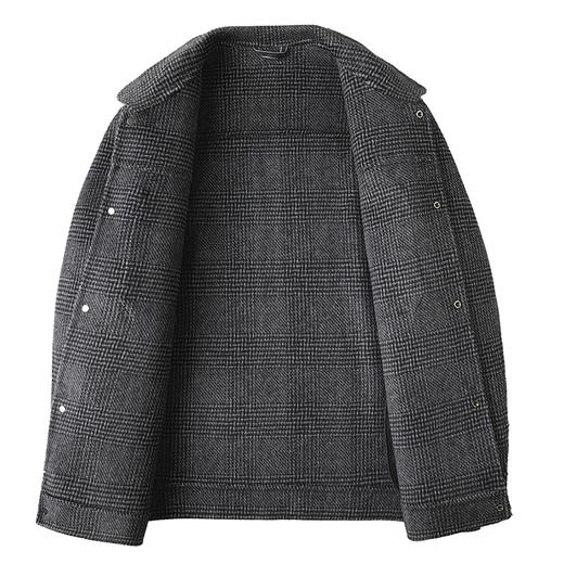 【新款DPX】大依优型翻领双面呢羊毛呢外套夹克男宽松加肥加大码上衣胖子休闲潮流 商品图2