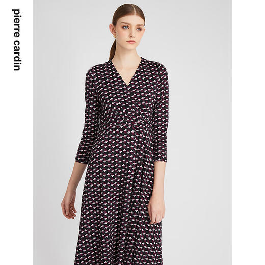 皮尔卡丹女装连衣裙时尚波点修身通勤收腰淑女连衣裙P2429E2841T3
 商品图3