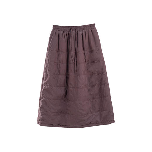 绽放797朵/秋冬*棉轻薄夹棉绗线抽绳系带全腰松紧半身中长裙 商品图3