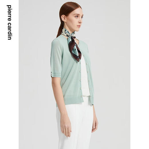 皮尔卡丹女装春季新款简约百搭清爽短袖针织衫P2299K2204G0
 商品图1