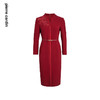 皮尔卡丹女装连衣裙红色七分袖修身羊毛场合一步裙P2318E2922T2 商品缩略图4