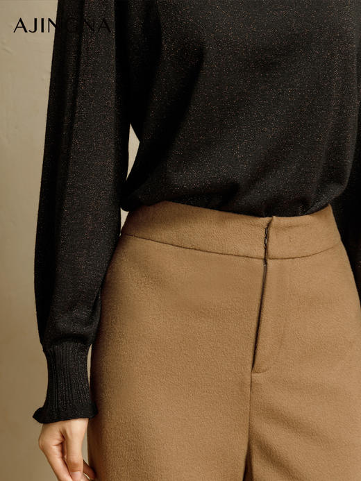 【商场同款】阿菁娜冬季新款半高花边领温暖毛衫A30Q301026 商品图4