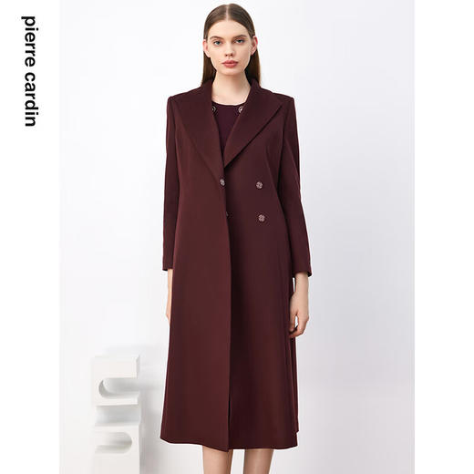 皮尔卡丹女装毛呢外套秋冬季大码高级感中长法式大衣P3455C3996K0
 商品图0