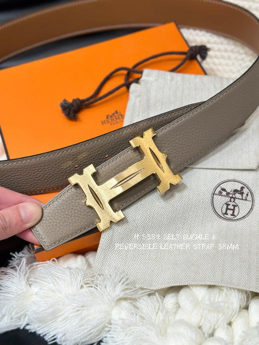 秋冬特惠💰350 【爱马仕】男士腰带 H 5382 BELT BUCKLE & REVERSIBLE LEATHER STRAP 带身宽3.8cm 商品图4