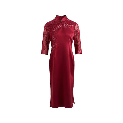 皮尔卡丹女装春季新款端庄淑女优雅修身连衣裙P2142E2108D0 商品图4