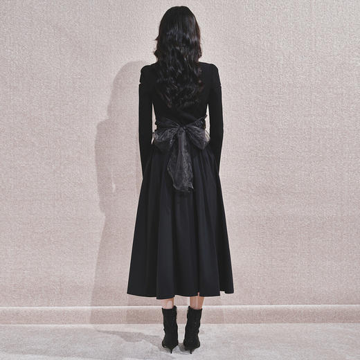 *复古风百褶半裙高腰半身裙女 商品图3