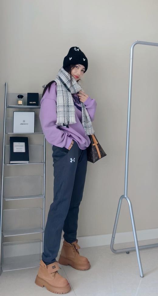 男女同款秋冬加绒水貂绒暖暖卫裤 商品图3