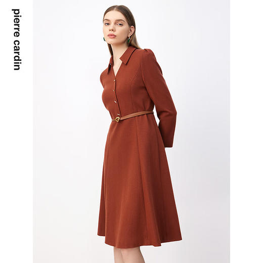 皮尔卡丹女装连衣裙轻商务修身知性通勤长袖连衣裙P3410E3854T0 商品图1