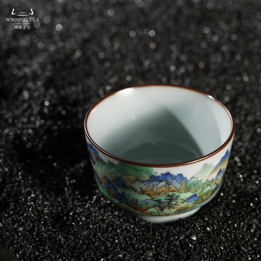 问鼎汝瓷鼎峰系列月白端合杯（千里江山图） 商品图5