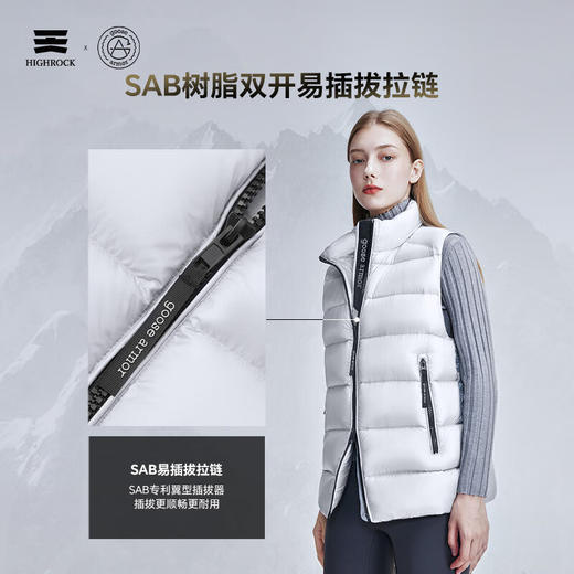 天石鹅铠甲秋冬季男女同款白鹅绒羽绒马甲外穿立领加厚户外运动坎肩G321 商品图8