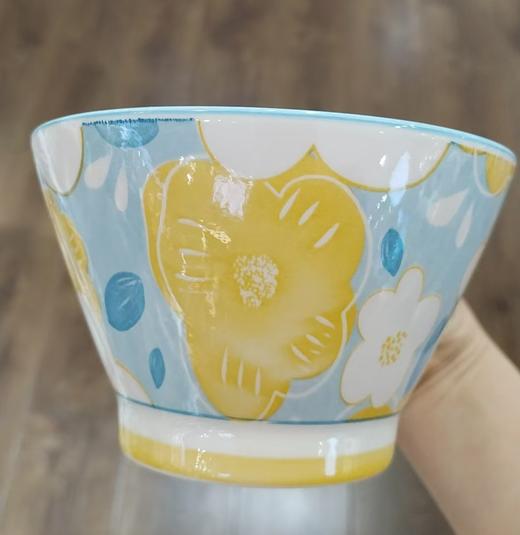 康巴赫生活馆釉下彩陶瓷 五寸多色水果斗笠碗 商品图3