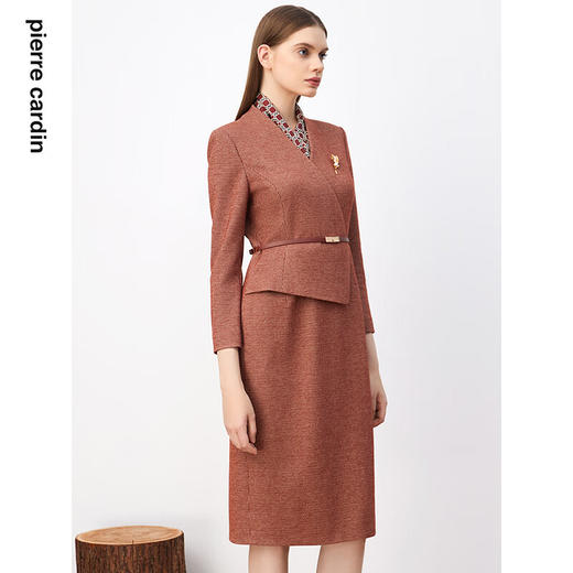 皮尔卡丹女装连衣裙都市职业修身通勤假两件连衣裙P3434E3867J3
 商品图1