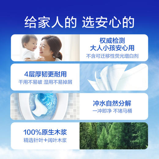 【官方包邮】维达蓝色经典韧性升级家用实惠卫卷4层140克×10卷 商品图3