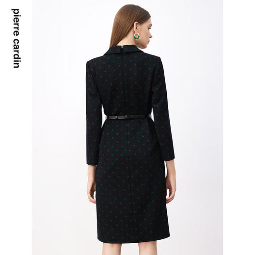 皮尔卡丹女装连衣裙羊毛长袖修身裙子商务通勤A字裙P3403E3871B3 商品图2