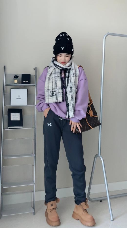 男女同款秋冬加绒水貂绒暖暖卫裤 商品图2