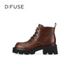 D:FUSE迪芙斯2024冬季新款短靴英伦风机车靴轻量增高厚底马丁靴DF44116414 商品缩略图3