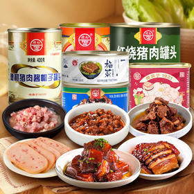【6罐家常菜】德和 家常菜 红烧肉 大酥牛肉 梅菜扣肉  碎猪肉 猪肉酱 卡通午餐肉 #组合