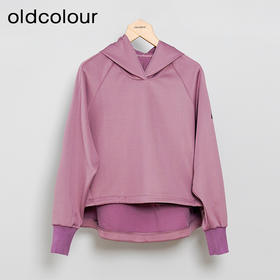 oldcolour春秋款气质百搭休闲简约连帽短款长袖T恤卫衣女N12023237A