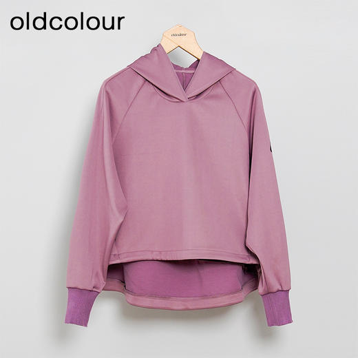 oldcolour春秋款气质百搭休闲简约连帽短款长袖T恤卫衣女N12023237A 商品图0