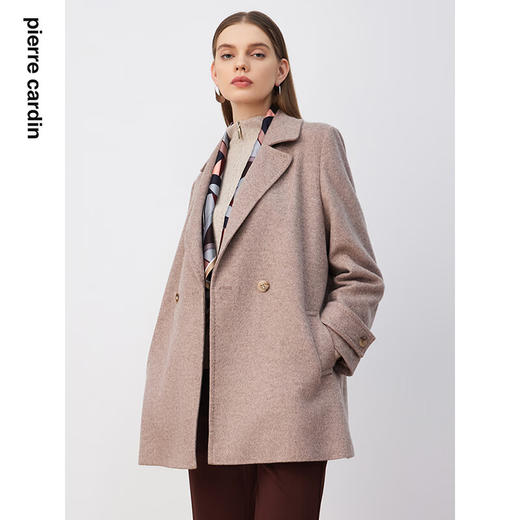 皮尔卡丹女装大衣英伦简约干练通勤短款毛呢大衣P3451C3954M2
 商品图3