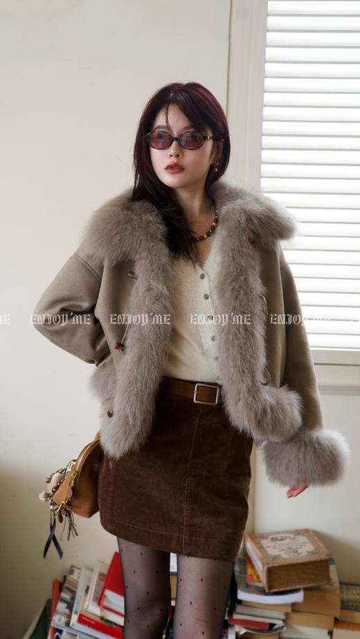 【门店同款】ENJOY冬季”福“贵晨雾庄园牛角扣羽绒皮草 160001328 商品图8
